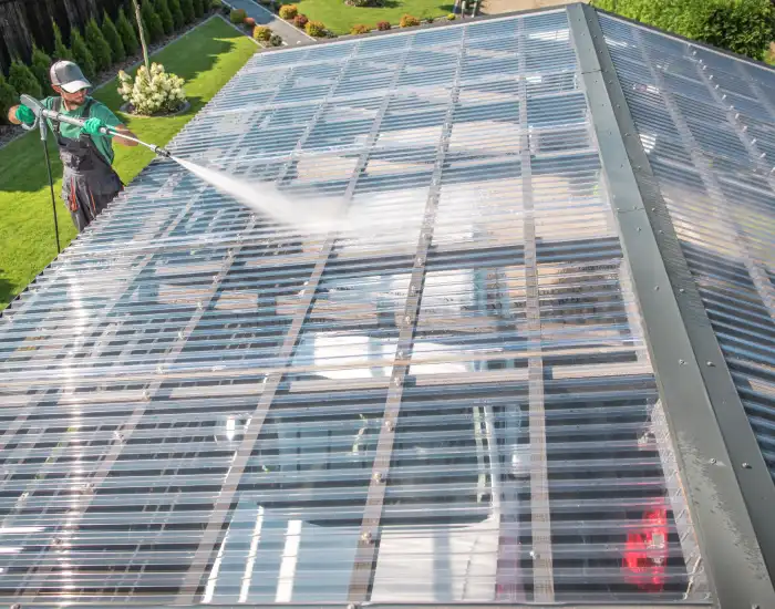 Commercial roof cleaning